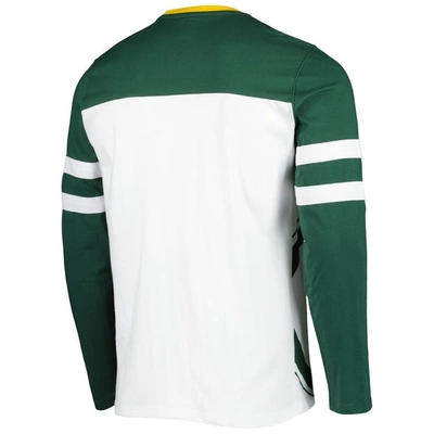 Shop Starter Green/white Green Bay Packers Halftime Long Sleeve T-shirt