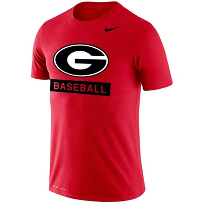 Shop Nike Red Georgia Bulldogs Baseball Logo Stack Legend Slim Fit Performance T-shirt