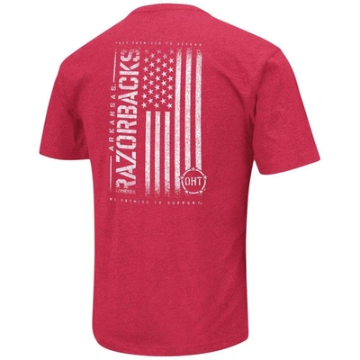 Shop Colosseum Heather Cardinal Arkansas Razorbacks Oht Military Appreciation Flag 2.0 T-shirt