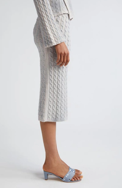Shop Paloma Wool Droppo Cable Knit Merino Wool Tube Skirt In Mid Grey