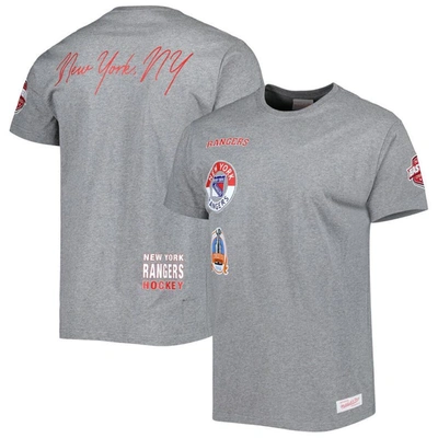 Shop Mitchell & Ness Heather Gray New York Rangers City Collection T-shirt