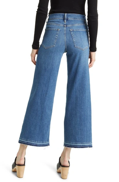 Shop Frame Pixie Le Slim Palazzo Wide Leg Jeans In Jetty