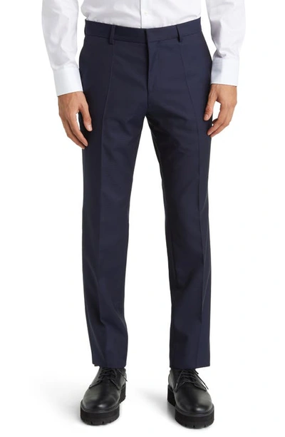 Shop Hugo Boss Boss Huge Wool 3-piece Suit In Dark Blue