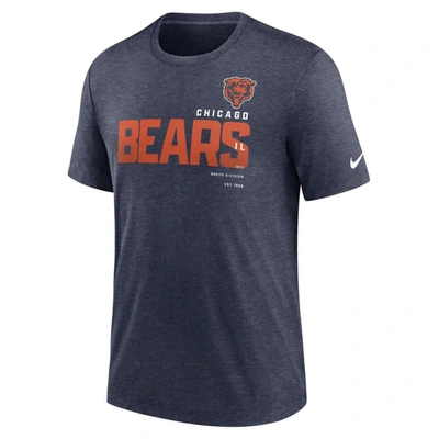 Shop Nike Heather Navy Chicago Bears Team Tri-blend T-shirt
