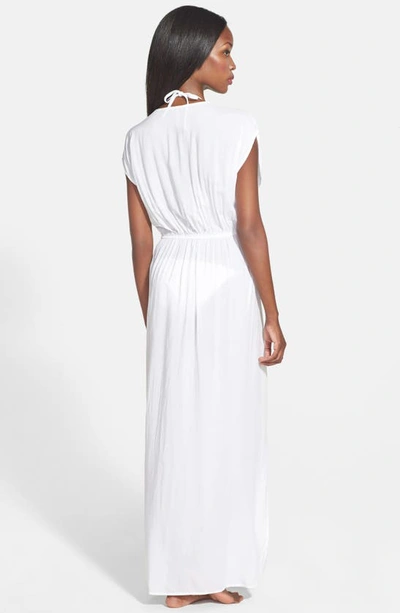 Shop Elan Deep V-neck Cover-up Maxi Dress In White