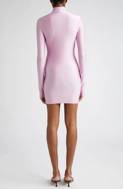 Shop Coperni Long Sleeve Stretch Jersey Body-con Minidress In Pink