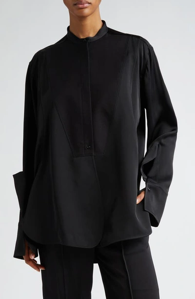 Shop Jil Sander Bib Front Tunic Top In 001 Black