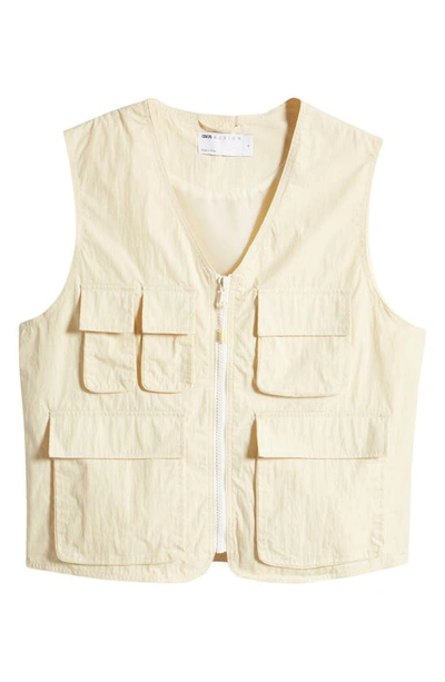 Shop Asos Design Utility Cotton Blend Cargo Vest In Blonde