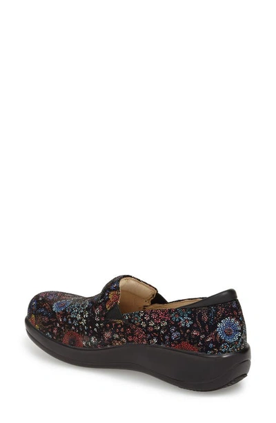 Shop A.w.a.k.e. Alegria Keli Embossed Clog Loafer In Midnight Garden Leather