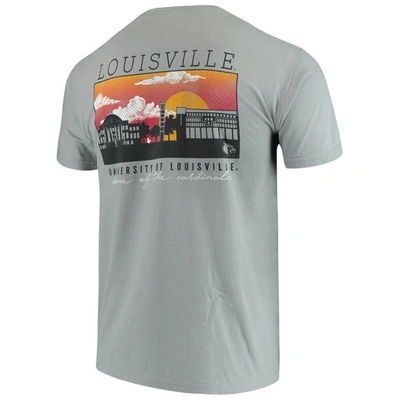 Shop Image One Gray Louisville Cardinals Team Comfort Colors Campus Scenery T-shirt