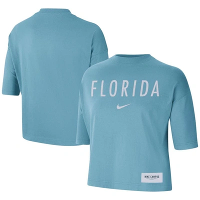 Shop Nike Blue Florida Gators Earth Tones Washed Boxy T-shirt