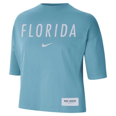 Shop Nike Blue Florida Gators Earth Tones Washed Boxy T-shirt