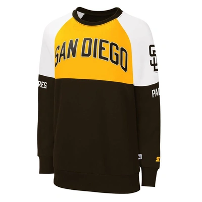 Shop Starter Brown/gold San Diego Padres Baseline Raglan Pullover Sweatshirt