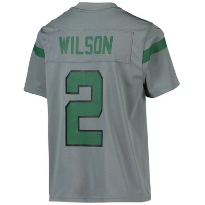 Shop Nike Youth  Zach Wilson Gray New York Jets Inverted Team Game Jersey