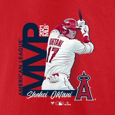 Shop Fanatics Branded Shohei Ohtani Red Los Angeles Angels 2021 Al Mvp Big & Tall T-shirt