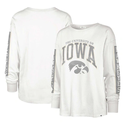Shop 47 ' White Iowa Hawkeyes Statement Soa 3-hit Long Sleeve T-shirt