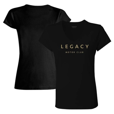 Shop Checkered Flag Black Legacy Motor Club Team V-neck T-shirt