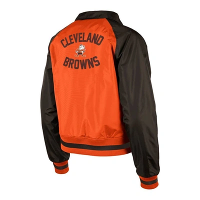 Shop New Era Orange Cleveland Browns Coaches Raglan Full-snap Jacket