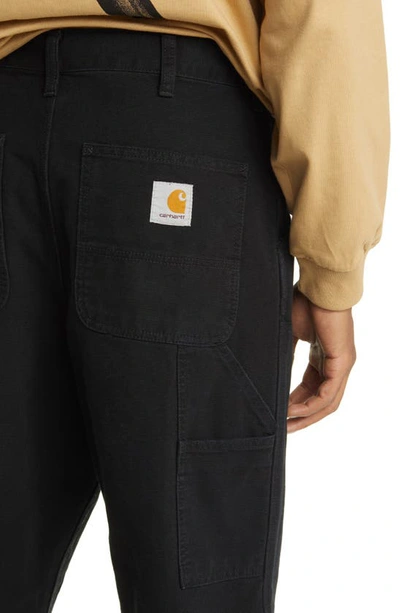 Shop Carhartt Double Knee Pants In Black Aged Canvas
