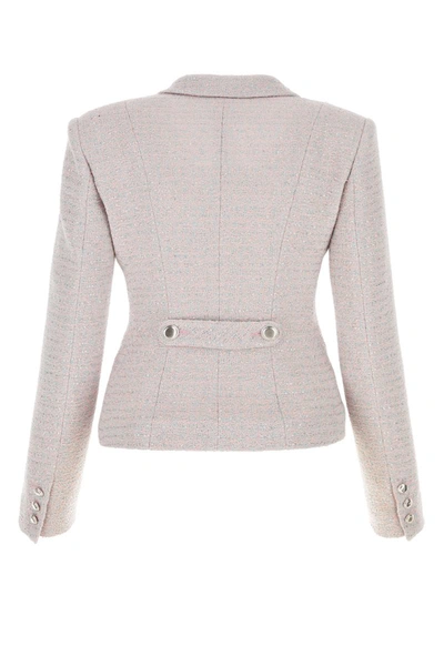 Shop Alessandra Rich Jackets And Vests In Light Blue-pink