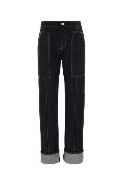 Alexander Mcqueen Dark Blue Denim Jeans In Coldwash