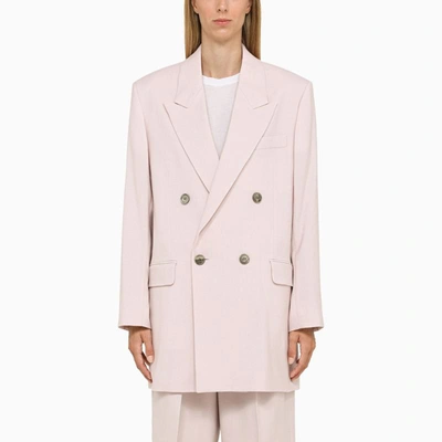 Shop Ami Alexandre Mattiussi Ami Paris Powder Double-breasted Jacket In Pink