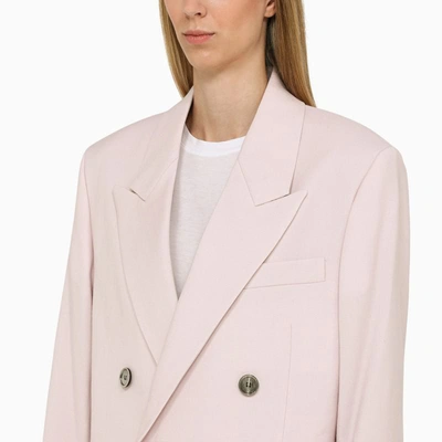 Shop Ami Alexandre Mattiussi Ami Paris Powder Double-breasted Jacket In Pink