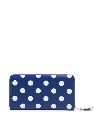 Shop Comme Des Garçons Polka Dot Wallet Accessories In Blue