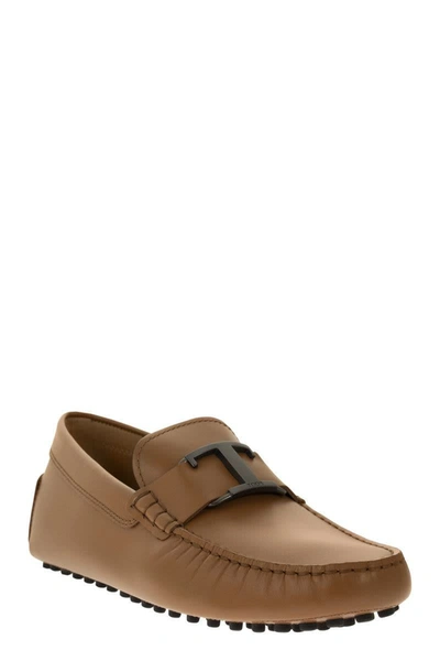 Shop Tod's Timeless Leather Loafer In Cognac