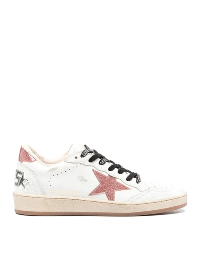 Shop Golden Goose Ball-star Leather Sneakers In White