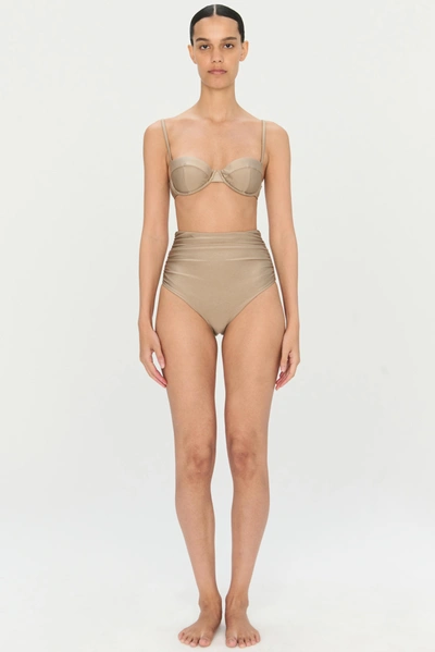 Shop Jonathan Simkhai Constantine Bikini Top In Driftwood