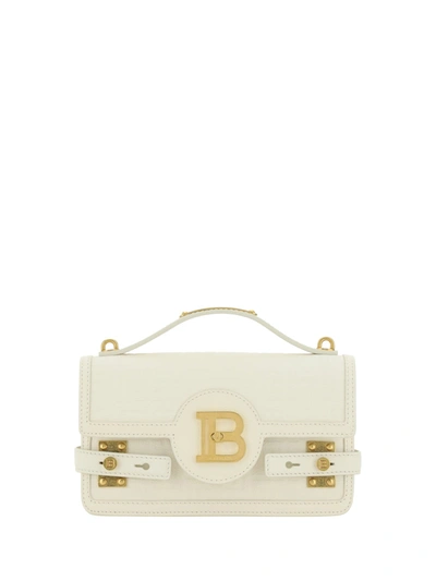 Shop Balmain B-buzz Handbag In 0da Creme