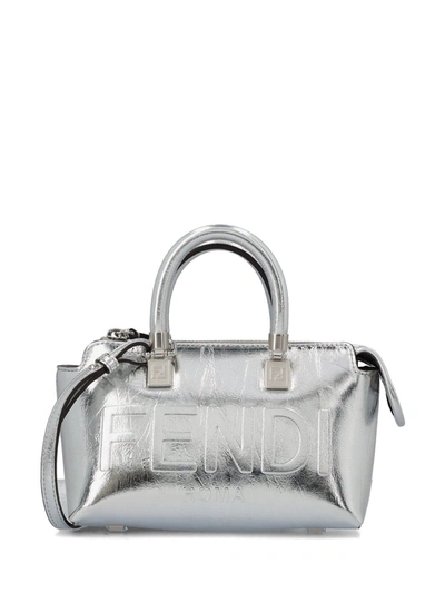 Shop Fendi By The Way Logo Detailed Mini Bag In Argento