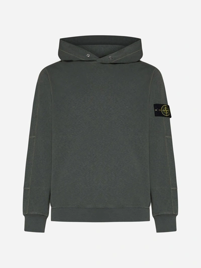 Shop Stone Island Cotton Hoodie In Beige