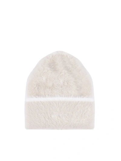 Shop Jacquemus Le Bonnet Neve Hat In Bianco