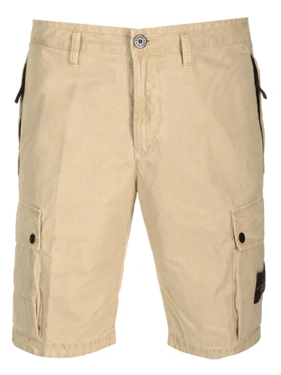 Shop Stone Island Slim Fit Shorts In Beige