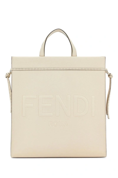 Shop Fendi Ivory Medium Go To Shopper Shopping Bag In Beige
