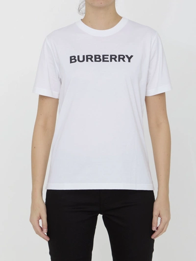 Shop Burberry Logo T-shirt In Bianco