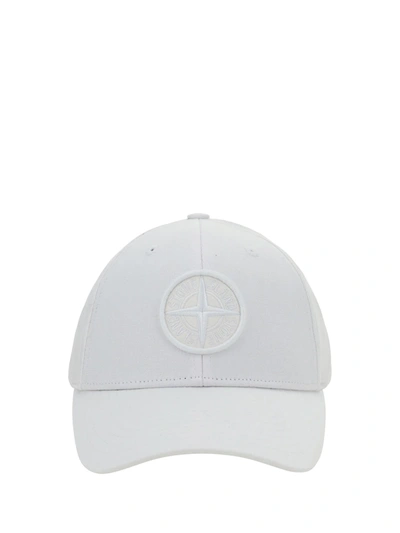 Shop Stone Island Baseball Cap In Bianco