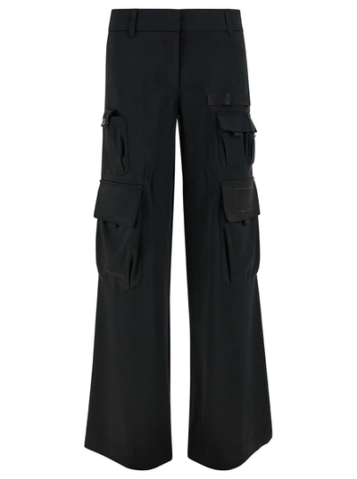 Shop Off-white Satin Toybox Cargo Pants In Black