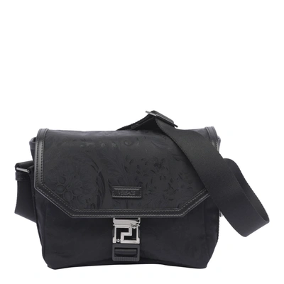 Shop Versace Neo Messenger Bag In Black