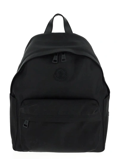 Shop Moncler Logo Backpack In Black