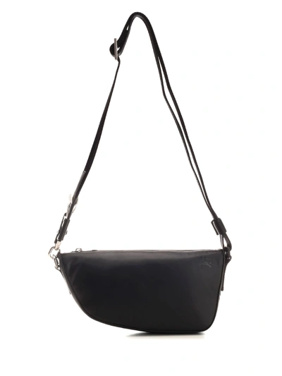 Shop Burberry Shield Mini Shoulder Bag In Black