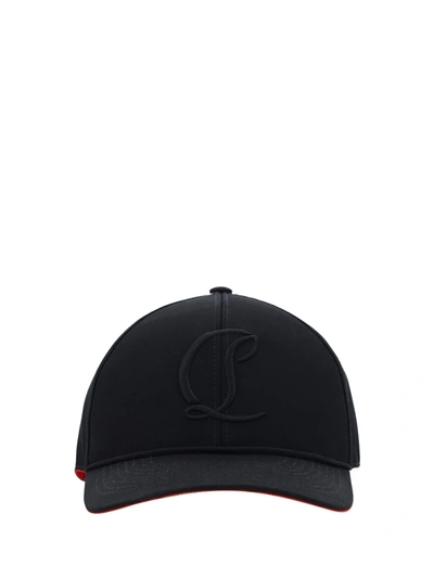 Shop Christian Louboutin Baseball Cap In Black/silver