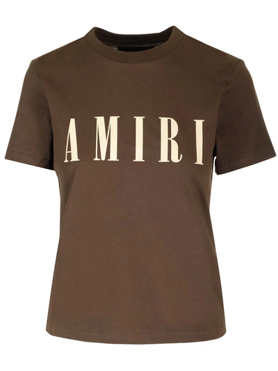 Shop Amiri Crew-neck T-shirt In Brown