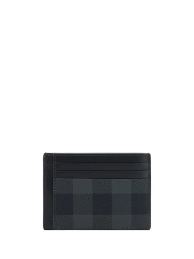 Shop Burberry Card Holder In Charcoal