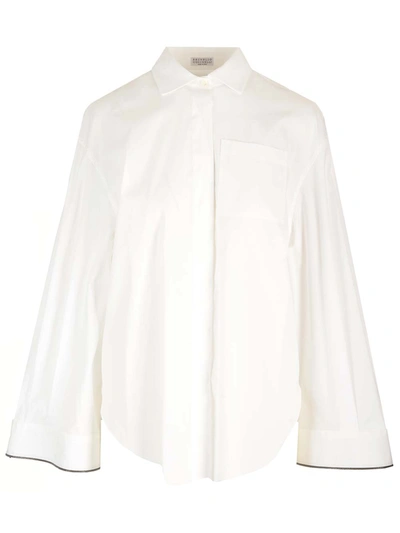 Shop Brunello Cucinelli Stretch Popeline Shirt In Default Title