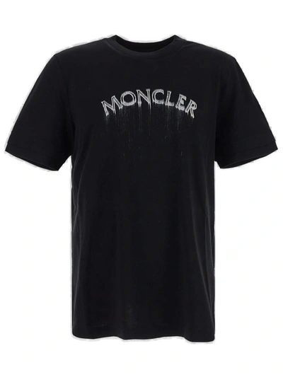 Shop Moncler Logo Printed Crewneck T-shirt In Default Title