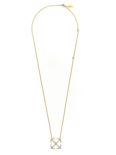Shop Off-white Arrow Strass Necklace In Gold