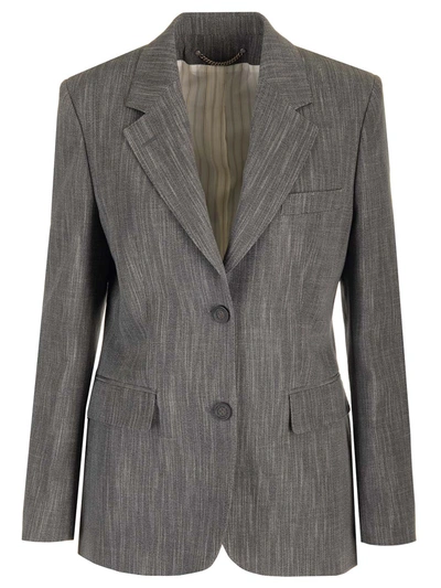 Shop Golden Goose Wool Blend Journey Blazer In Grey